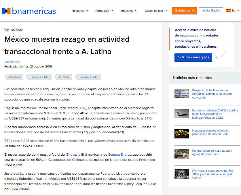 Mxico muestra rezago en actividad transaccional frente a A. Latina